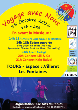15 ctobre 20 16 TOURS - Espace J.Villeret Les Fontaines