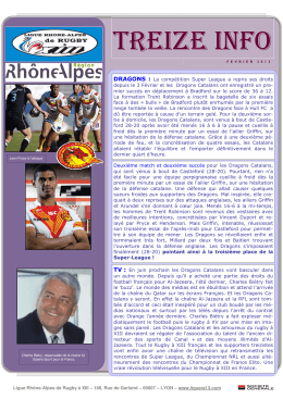 Comité Rhône Métropole de Lyon de Rugby à XIII » News