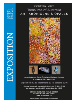 Page 1 EXPOSITION – VENTE Treasures of Australia A RT A E O R