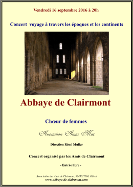 Voir l`affiche - Abbaye de Clairmont