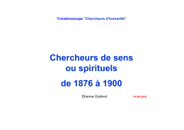 Chercheurs de sens ou spirituels de 1876 à 1900