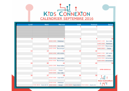 Page 1 KIDS CONNEXION CALENDRIER SEPTEMBRE 2016 Htl