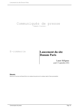 Lancement du site Donum Paris