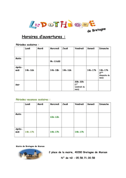 horaires ludo site