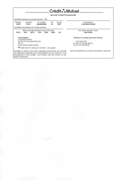 Le RIB pour le paiement des Inscriptions