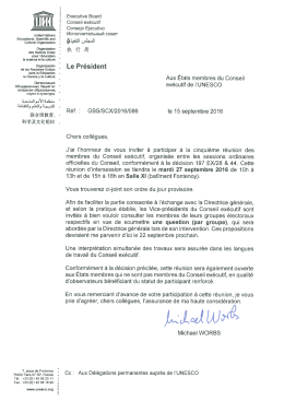 Invitation du Président