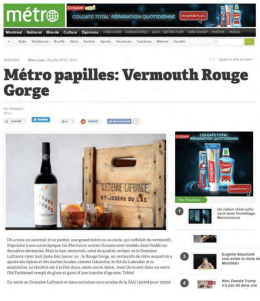 Page 1 "Mi ini | || || - - - M&eacute;tro papilles: Vermouth Rouge Gorge H H