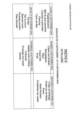 menus du 12 au 16 septembre