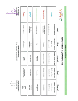 MENU DU 12 AU 16 SEPTEMBRE 16