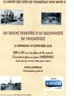 Page 1 LE COMTE DES FETES DE MOGNEVILLE VOUS INVITE A