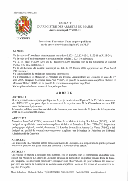 Arrêté 2016-31 - Mairie de Lucinges
