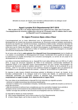 Cahier des charges DLA départemental - Direccte Provence