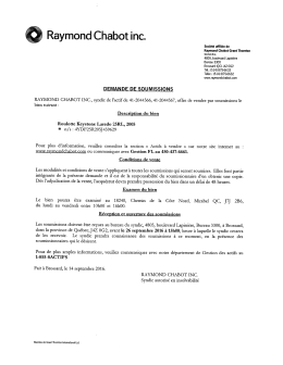 demande de soumissions