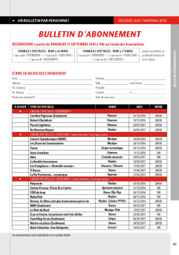 bulletin d`abonnement