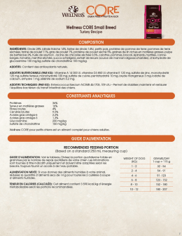 Page 1 Wellness CORE Small Breed Turkey Recipe COMPOSITION