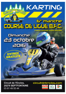 6ème manche Course de ligue BFC - 23 octobre