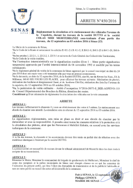 Arr&ecirc;t&eacute; N&deg;450-2016 - ste DUTTO - Travaux R&eacute;alisation Puvial