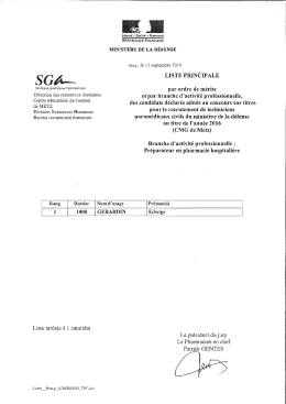 Page 1 MINISTÈRE DE LA DÉFENSE Metz, le 12 septembre 2016