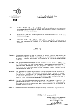 Page 1 MINISTÈRE DE L`ÉDUCATION NATIONALE, La rectrice de l