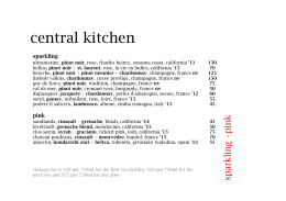 Winelist - Central Kitchen