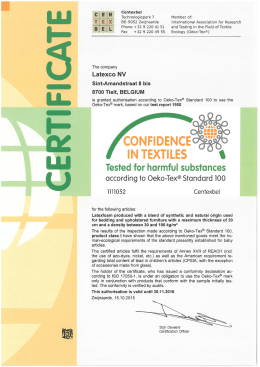 Certificat OKO TEX