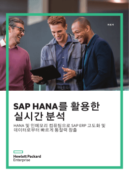 SAP HANA를 활용한 실시간 분석 HANA 및 인메모리 컴퓨팅으로 SAP
