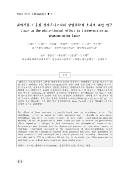 레이저를 이용한 생체유사조직의 광열역학적 효과에 대한 연구 Study