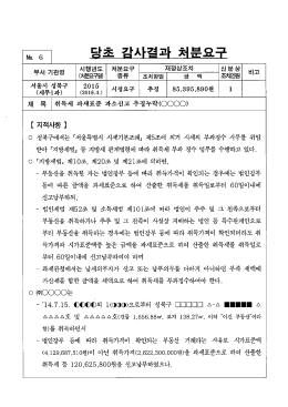 지방세 부과징수실태 감사 재심의 결과(성북구)