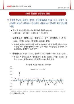 2016년 7월 업무정보(2016-29)_07월중 산업생산동향