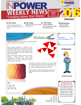 Inpower weekly News Edisi 34 Tahun IV terbit