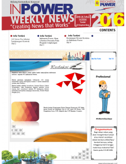 Inpower weekly News Edisi 36 Tahun IV terbit