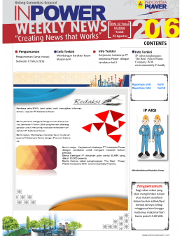 Inpower weekly News Edisi 32 Tahun IV terbit 23