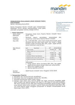 Page 1 - mandiri Inhealth PENGUMUMAN PELELANGAN UMUM