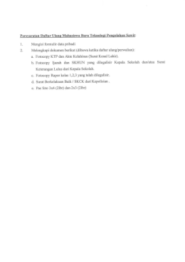 Formulir dan Kelengkapan Daftar Ulang ITSB 2014