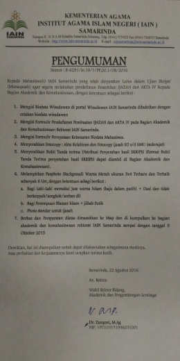 Pengisian Biodata Calon Wisudawan 2016