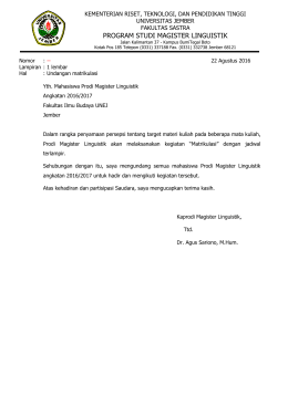 Surat undangan resmi dari Kaprodi - fakultas sastra