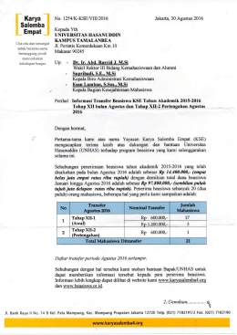 Page 1 Karya No. 1254/K-KSE/VIII/2016 Jakarta, 30 Agustus 2016