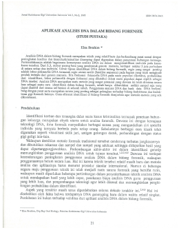 aplikasi analisis dna dalam bidang forensik (studi