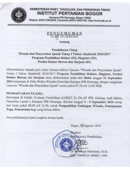 Pengumumam Daftar Ulang - Direktorat Administrasi Pendidikan