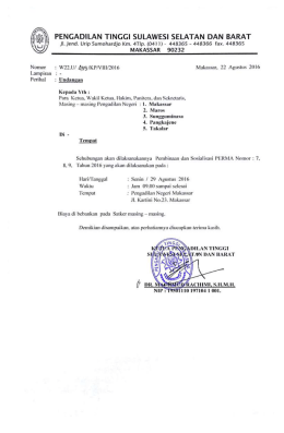 Surat Undangan - Pengadilan Tinggi Makassar