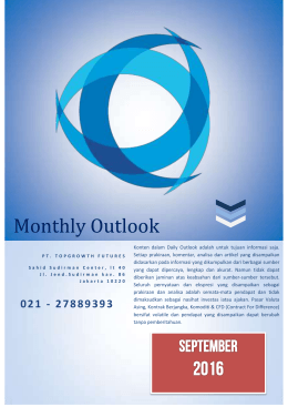 Monthly OutlookSeptember 2016