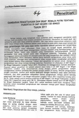 gambaran pengetahuan dan sikap remaja putri tentang pubertas di