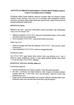 Ketentuan Presensi Kehadiran Finger Print