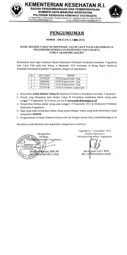 - POLITEKNIK KESEHATAN YOGYAKARTA