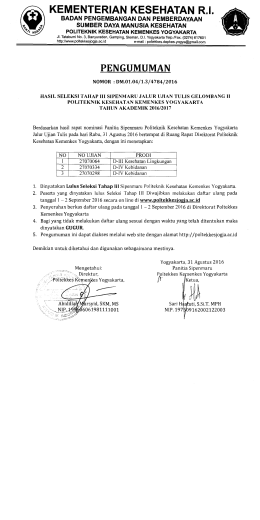 - POLITEKNIK KESEHATAN YOGYAKARTA