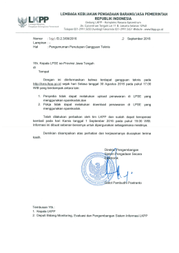 Surat Resmi Pengumuman Penutupan Gangguan Teknis