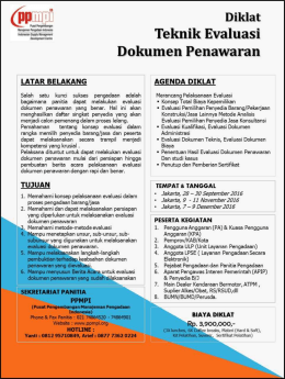 Diklat Teknik Evaluasi Dokumen Penawaran