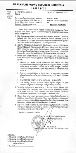 Page 1 KEJAKSAAN AGUNG REPUBLIK INDONESIA J A K A R T A