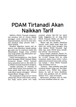 201210011120490.PDAM Tirtanadi Akan Naikkan Tarif