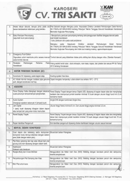 CV Tri Sakti - Spesifikasi BRT